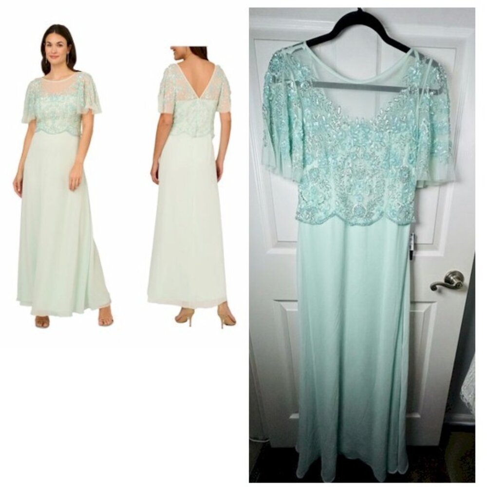 Adrianna Papell Light Blue Maxi Dress